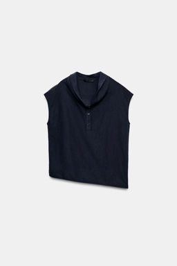 CAMISA CON LINO ZW COLLECTION / Marino - Zara фото 3