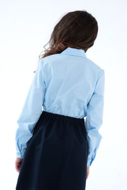 Голубая школьная блуза Mooriposh, модель 06120 фото 2