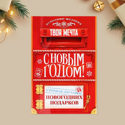 Цена за 5 шт. Открытка с новым годом объемная «С Новым годом», 12×18 см