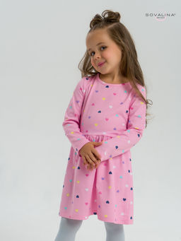 Платье Эля цветные сердечки на розовом - Sovalina фото 8