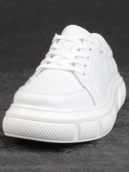 05-PDE35-1 WHITE Кроссовки женские (натуральная кожа)