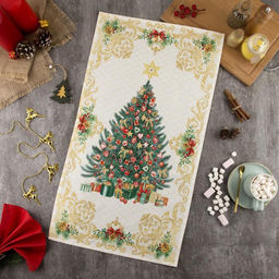 Новогоднее полотенце Этель Golden Christmas 40х73 см, 100% хл, саржа 190 гр/м2