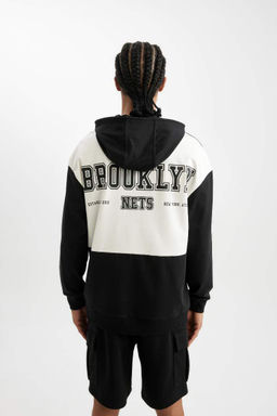 DeFactoFit Толстовка комфортного кроя с капюшоном NBA Brooklyn Nets  фото 8