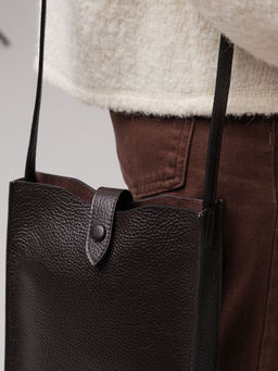 Кожаная сумка кросс-боди Leya DBR 30919 темно-коричневый фото 6