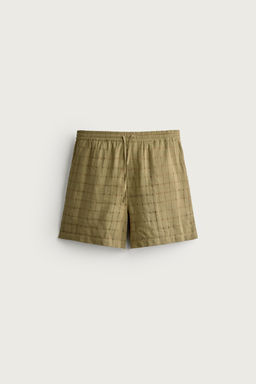 BERMUDA JACQUARD CUADROS LINO - ALGOD?N / Khaki claro - Zara фото 5