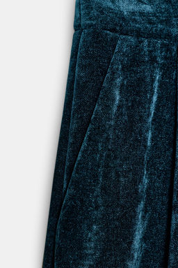 VELVET WIDE-LEG TROUSERS