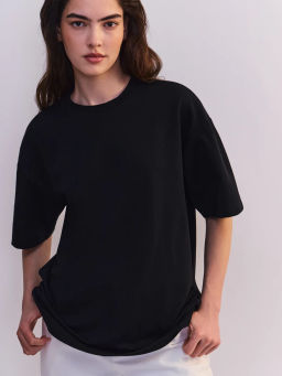 Футболка свободного кроя из хлопка OVERSIZE0726-50 / Zarina