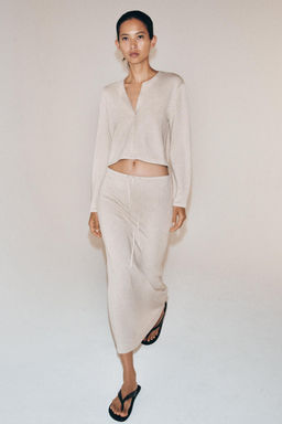 FALDA LARGA RECTA / Beige