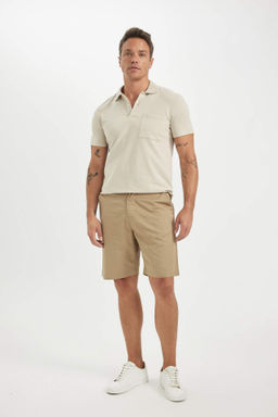 Regular Fit Gabardin Bermuda Sort - Defacto фото 2