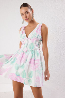 Cok Renkli A-Kesim Dokuma K?sa S?k Abiye Gece Mezuiyet Elbisesi TPRSS25EL00221