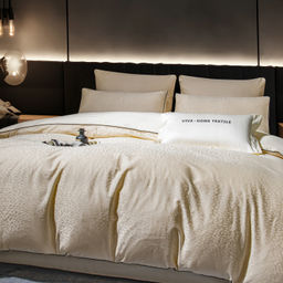 Комплект постельного белья на резинке Сатин-Жаккард Тессоро MTR006 Евро 4 Наволочки