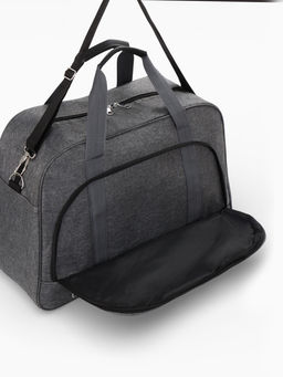 Сумка дорожная, 2 кармана, длинный ремень, 53×23×34 см, серая