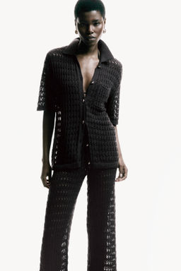 Pantal?n de algod?n efecto crochet - H&m фото 6