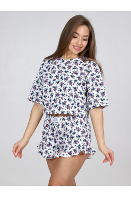 Пижама женская П-124.13 Цветы синий - Хороший трикотаж фото 2