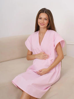 Сорочка для рожениц Новая жизнь (бязь) Розовый М-78Н MODAMICA