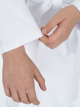 Халат детский белый  вафельный 913 (122, 64)