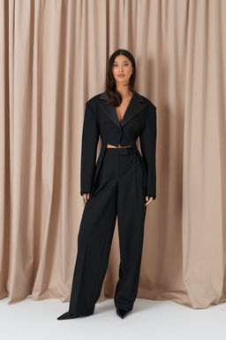 Жакет Annete А5531 костюмная ткань черный с кружевом  фото 2