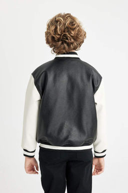 Водоотталкивающий бомбер для мальчиков с воротником-стойкой - Defacto фото 7