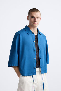 BOXY FIT PAMUKLU KETEN GOMLEK - Zara фото 8
