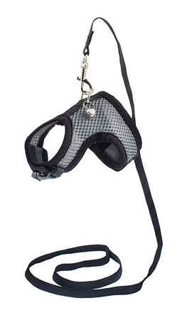 Шлейка+Поводок для хорьков/кроликов Пуся №4 (обхв. груди 21-26см) 99ред99 035804сер 035804сер