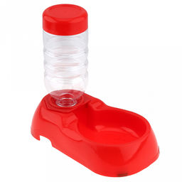 Миска (автопоилка) пластмассовая для животных 0,3л, 21х12,5х6см, автопоилка ПЭТ винтовая 0,42л, д6,5см, h17,5см, общая h21см, цвета микс (синий, красный) (Китай)