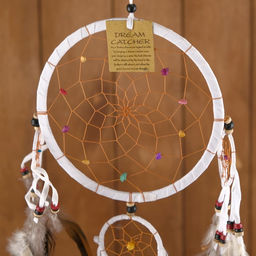 Ловец снов "Пять колец" белый 25х0,5х50 см