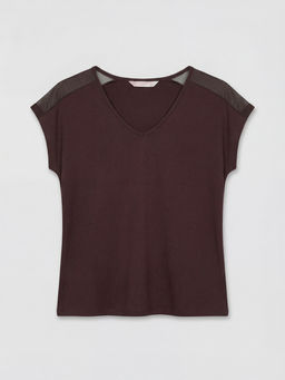 V Yaka T?l Detayl? Kad?n Pijama Tak?m