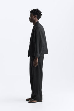 100% LINEN CROPPED TRENCH COAT - Zara фото 5