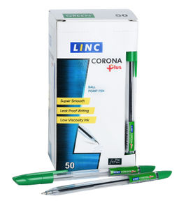 Цена за 5 шт.Ручка шариковая LINC Corona Plus 0,7 мм зеленая