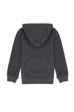 _ocuk Antrasit Melanj Basic Kap__onlu Sweatshirt