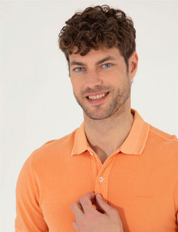 Turuncu Slim Fit Polo Yaka Ti__rt - Pierre cardin фото 3