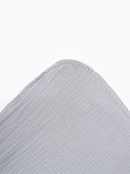 Полотенце - уголок муслиновое «Крошка Я», 75×75 см, хлопок 100%, серо-голубое