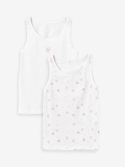 Bisiklet Yaka Bask?l? K?z ?ocuk Atlet 2li