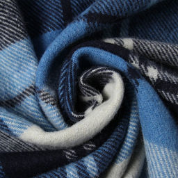 Плед Осло, 140х200 см, белый/серо-голубой/тёмно-синий, новозеландская шерсть - Влади фото 3