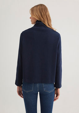 Bogazl? Kol Detayl? Lacivert Tisort - Mavi фото 6