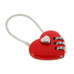 Замок навесной кодовый, Сердце, красный
