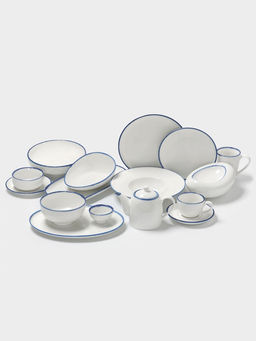 Блюдо овальное Magistro Blue Lagoon, 34.9×17.3×1.9 см, фарфор, белое