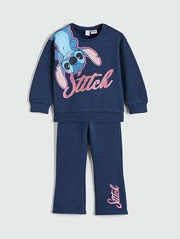 Lilo & Stitch Bask?l? K?z ?ocuk Sweatshirt ve E?ofman Alt?