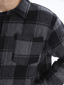 Regular Fit Uzun Kollu Ekose Erkek G?mlek Ceket