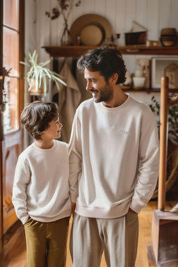 Petrol Erkek Cocuk Baba-Ogul Bask?l? Orme Mini Me Sweatshirt TKDAW25SW00101 - Trendyolmilla фото 4