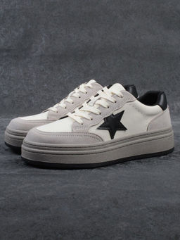 03-YE475-2 BEIGE/GREY Кроссовки женские (натуральная кожа)