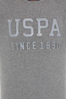 U. S. Polo Assn Мужской серый меланжевый трикотаж с круглым вырезом - U.s. polo assn фото 12