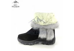 Детские унты, голубая норка, литая подошва