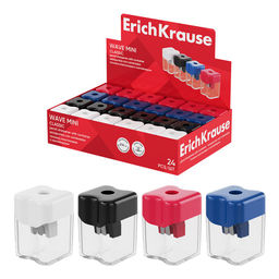 Точилка ErichKrause "Wave Mini Classic" (60042) 1 отверстие, с контейнером, цвет в ассорт.