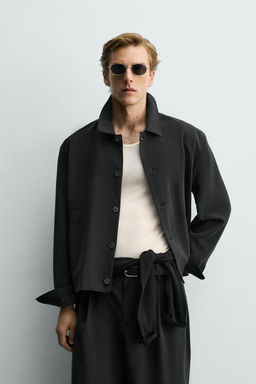 SOBRECAMISA FLUIDA BOXY FIT / Negro - Zara фото 2