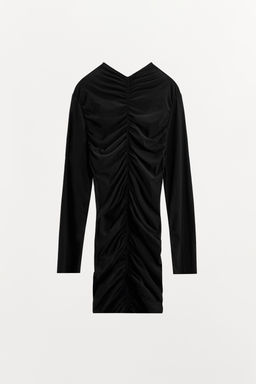 VESTIDO MINI MEDIA FRUNCIDOS / Negro - Zara фото 7