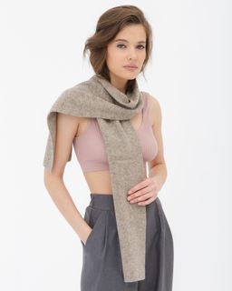 Шарф из пуха яка 03034 серый