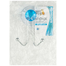 _Крючок двойной Бриллиант синий (крепление: присоска) арт. W2790, 311454 - Полимербыт фото 4