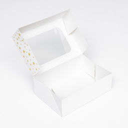 Цена за 5 шт. Коробка складная, с окном, Звезды, белый, 23 х 16 х 7,5 см, - UPAK LAND фото 4