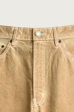JEANS LOOSE FIT LAVADO IRREGULAR / Ocre - Zara фото 9